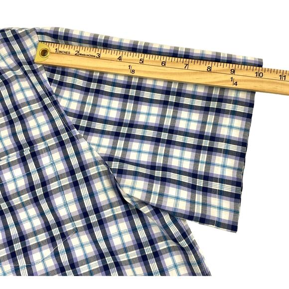 Chaps Easy Care Shirt Mens Large Blue Plaid‎ Short Sleeve Button Down Casual - Picture 8 of 10